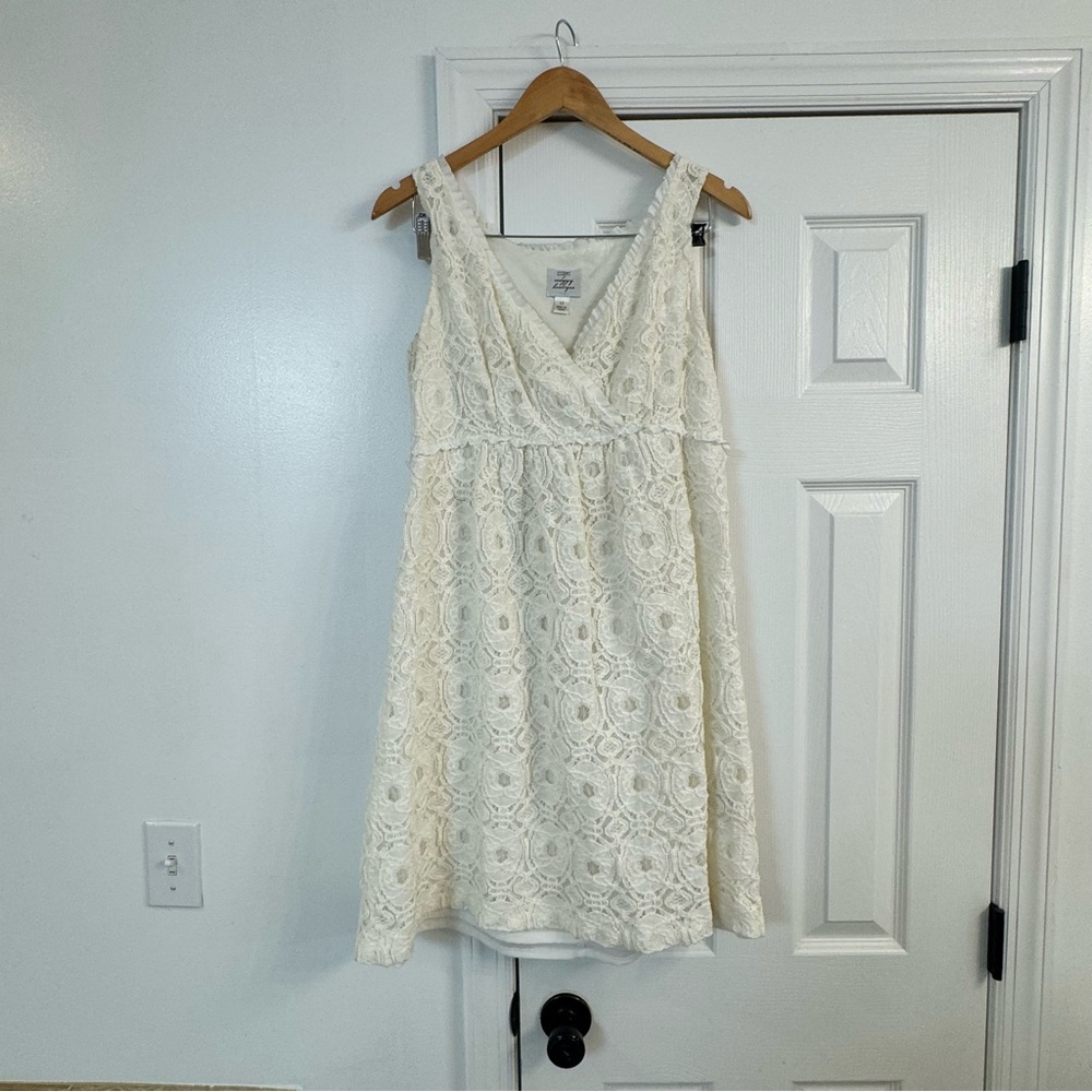 Suzie Chin By Maggy Boutique Cream Eyelet Dress Sz 12